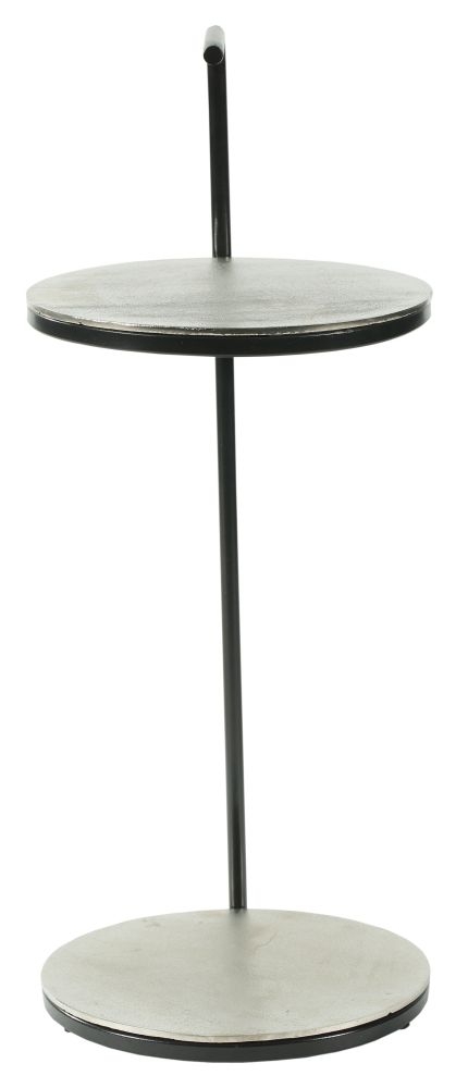 Product photograph of Clearance - The Glam Home Black Round Side Table Aluminium Top from Choice Furniture Superstore.