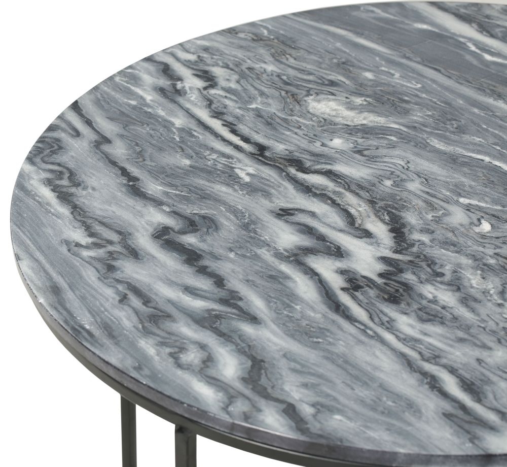 Product photograph of Clearance - The Glam Home Black Round Coffee Table Marble Top from Choice Furniture Superstore.