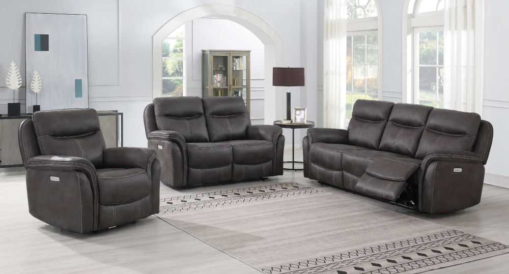 Product photograph of Claremont Grey Fabric 3 Seater Recliner Sofa from Choice Furniture Superstore.