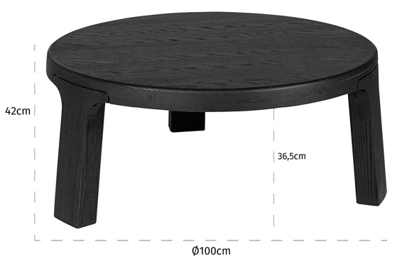 Product photograph of Baccarat Black Oak Round Coffee Table from Choice Furniture Superstore.