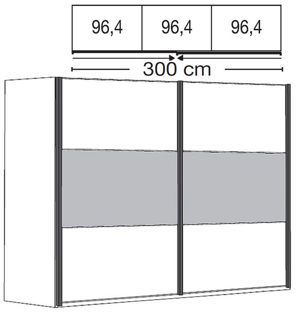 Product photograph of Wiemann Breda 300cm Oak And Slate 2 Door Sliding Wardrobe from Choice Furniture Superstore.