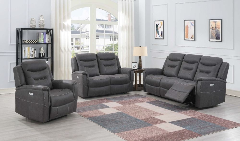 Product photograph of Harrogate Grey Fabric Recliner Armchair from Choice Furniture Superstore.