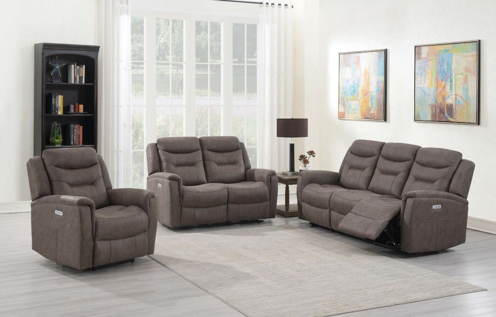 Product photograph of Harrogate Brown Fabric 2 Seater Recliner Sofa from Choice Furniture Superstore.