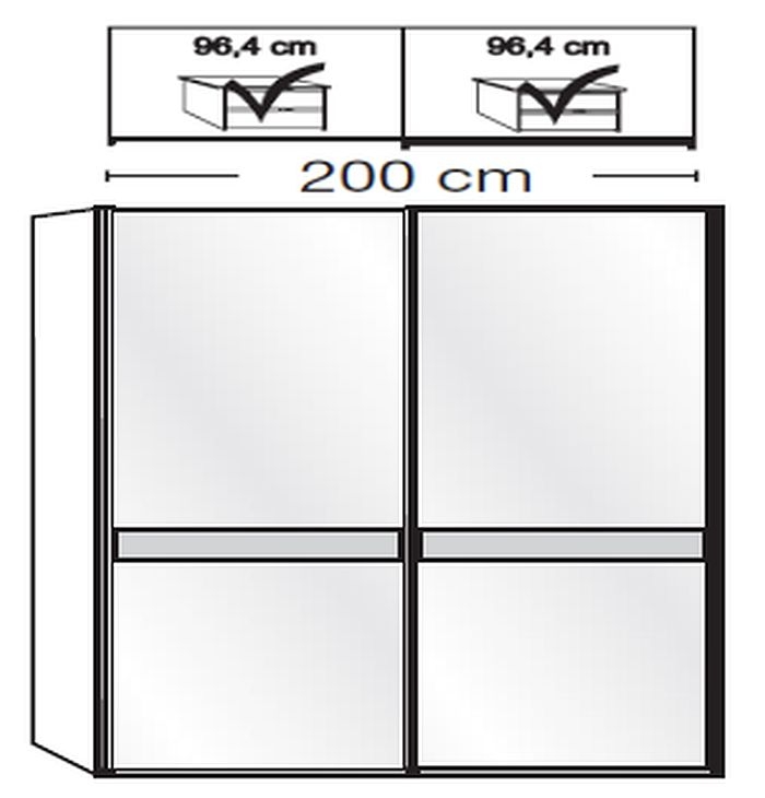 Product photograph of Wiemann Rialto Oak 2 Door Sliding Wardrobe With Slate Cross Trim - W 200cm from Choice Furniture Superstore.