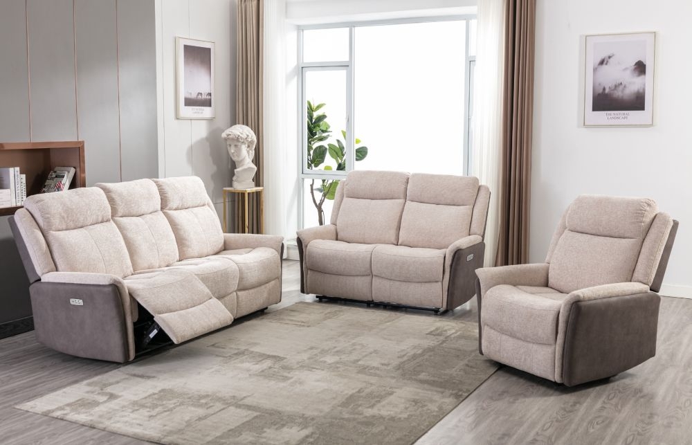 Product photograph of Treyton Fusion 2 Seater Recliner Sofa Velvet Fabric Upholstered from Choice Furniture Superstore.
