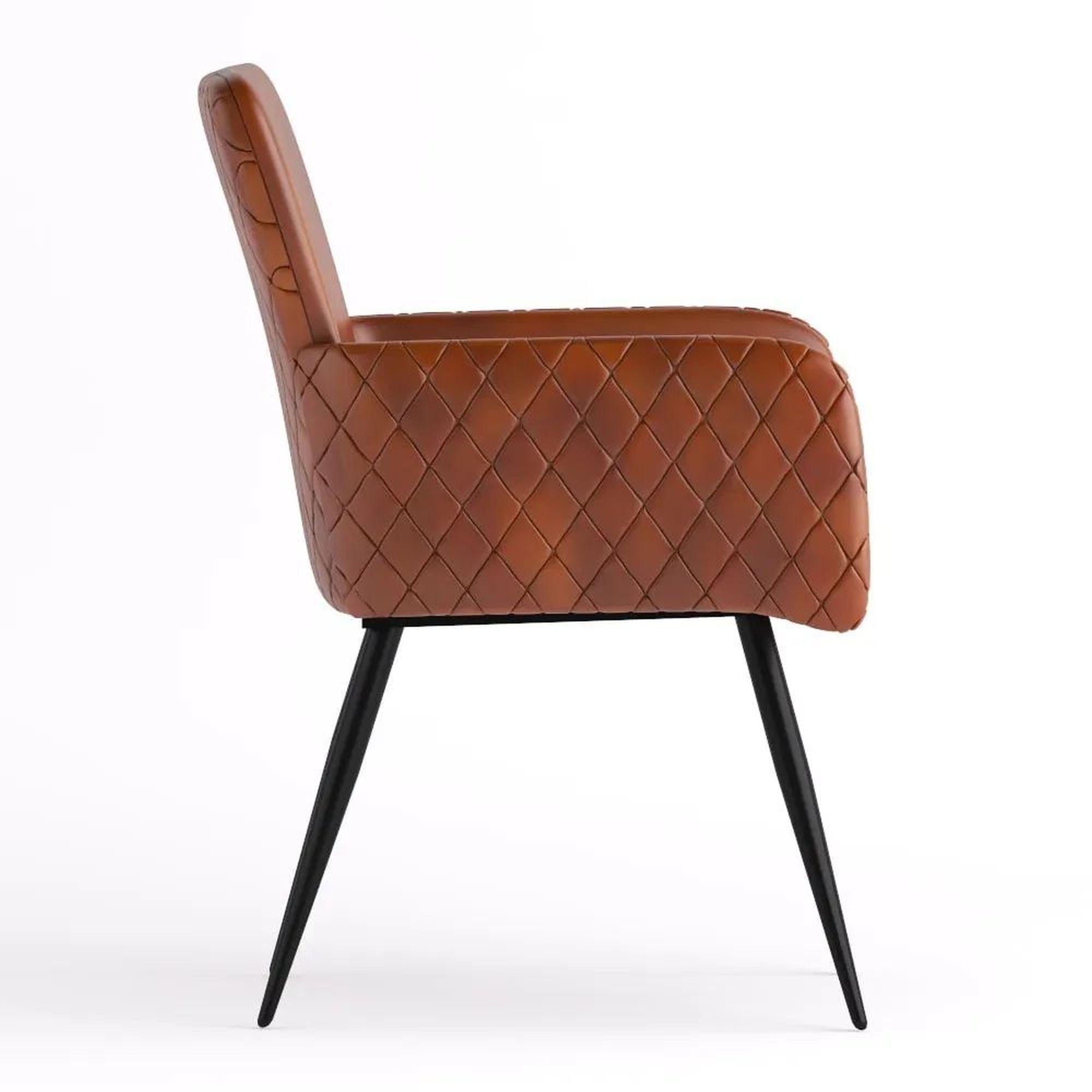 Product photograph of Clearance - 2 X Stanton Brown Leather Dining Armchair - Brand New Item from Choice Furniture Superstore.