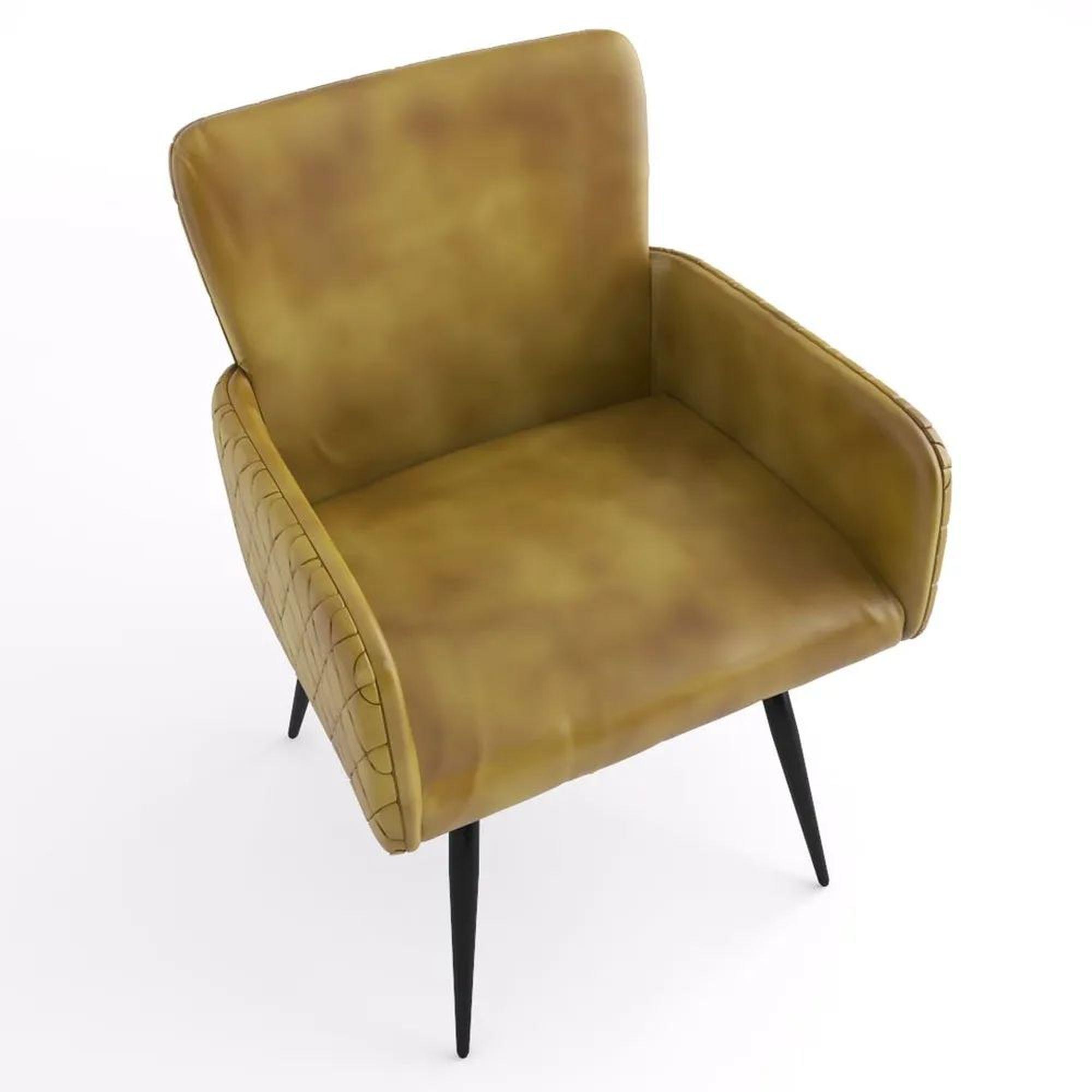 Product photograph of Clearance - 2 X Stanton Mustard Leather Dining Armchair - Brand New Item from Choice Furniture Superstore.