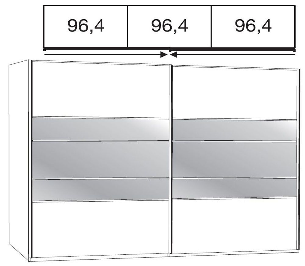 Product photograph of Wiemann Arco Oak And White Glass 2 Door Sliding Wardrobe - W 300cm from Choice Furniture Superstore.