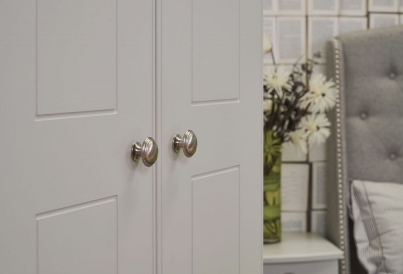 Product photograph of Victoria Grey 3 Door Triple Wardrobe from Choice Furniture Superstore.