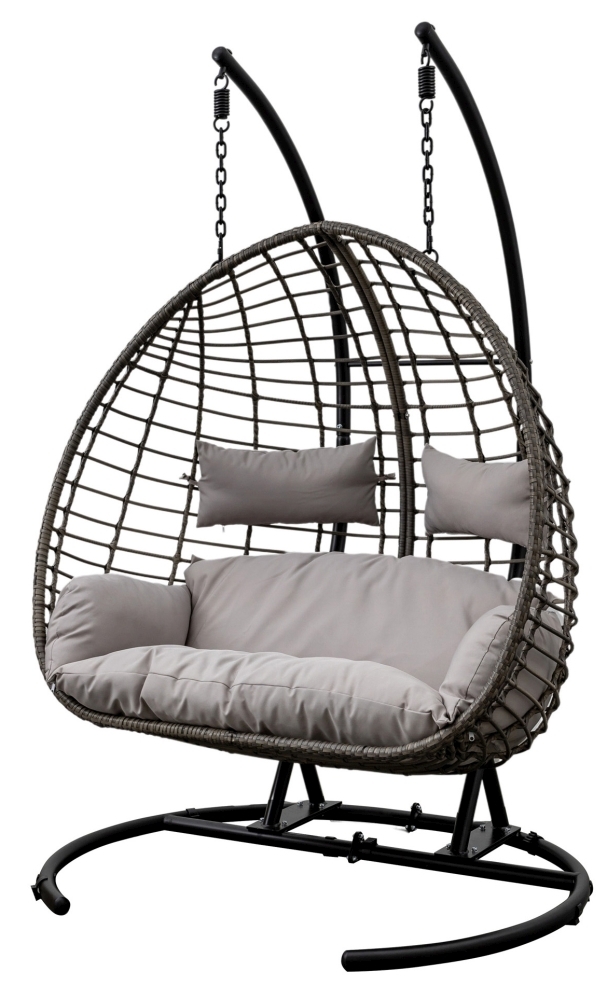 Product photograph of Adanero Wicker Outdoor Garden Hanging 2 Seater Chair from Choice Furniture Superstore.