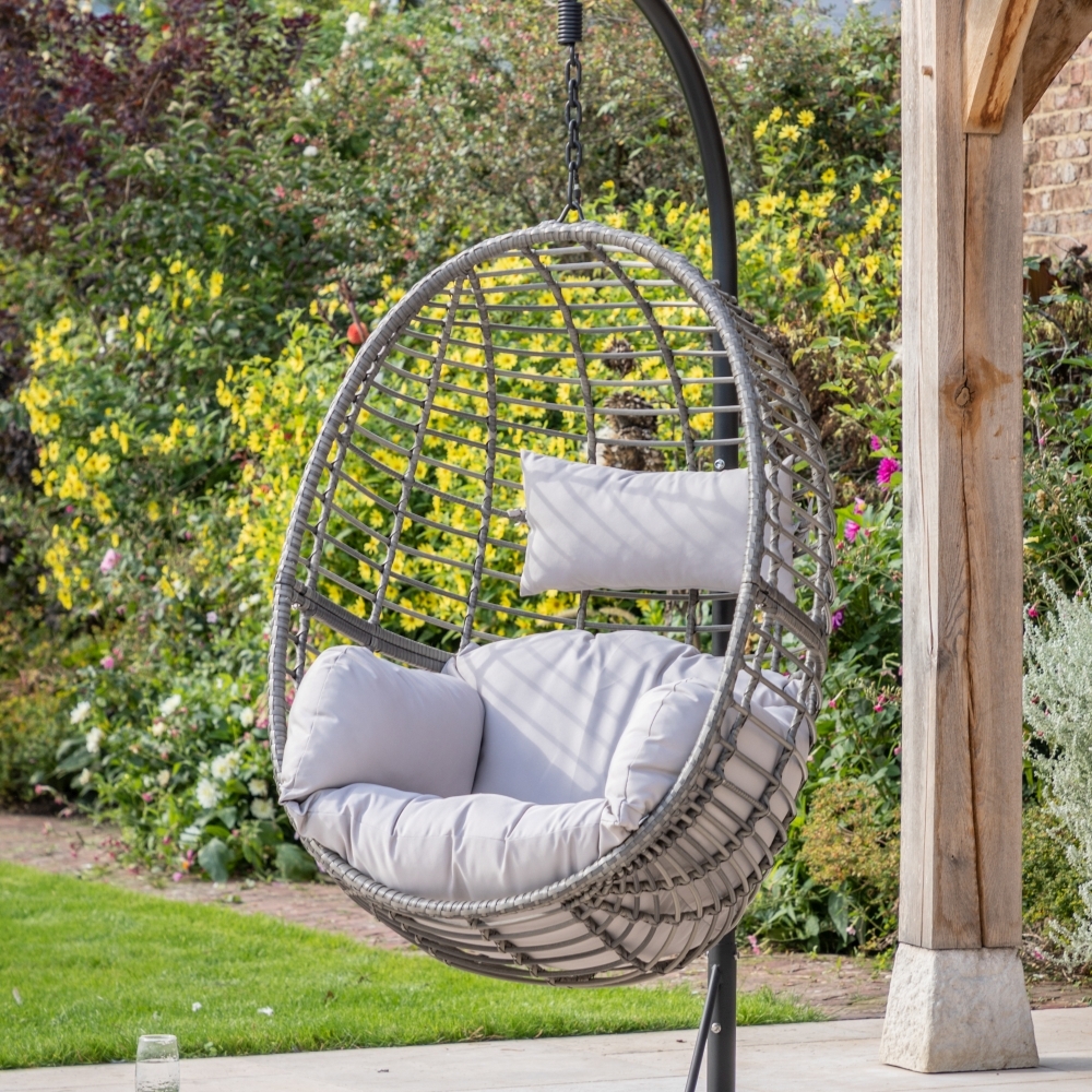 Product photograph of Adanero Wicker Outdoor Garden Hanging Chair from Choice Furniture Superstore.