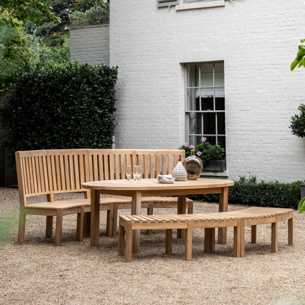 Product photograph of Champillet Teak Outdoor Garden 8 Seater Dining Table from Choice Furniture Superstore.