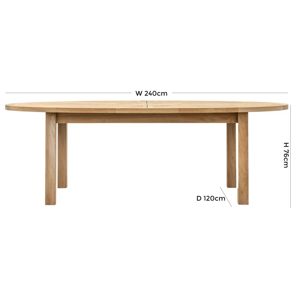 Product photograph of Champillet Teak Outdoor Garden 8 Seater Dining Table from Choice Furniture Superstore.
