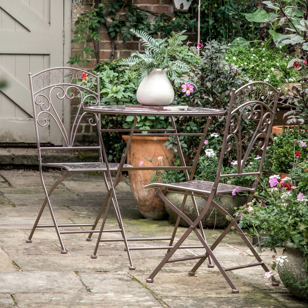 Product photograph of Manchester Noir Metal 2 Seater Outdoor Garden Bistro Set from Choice Furniture Superstore.