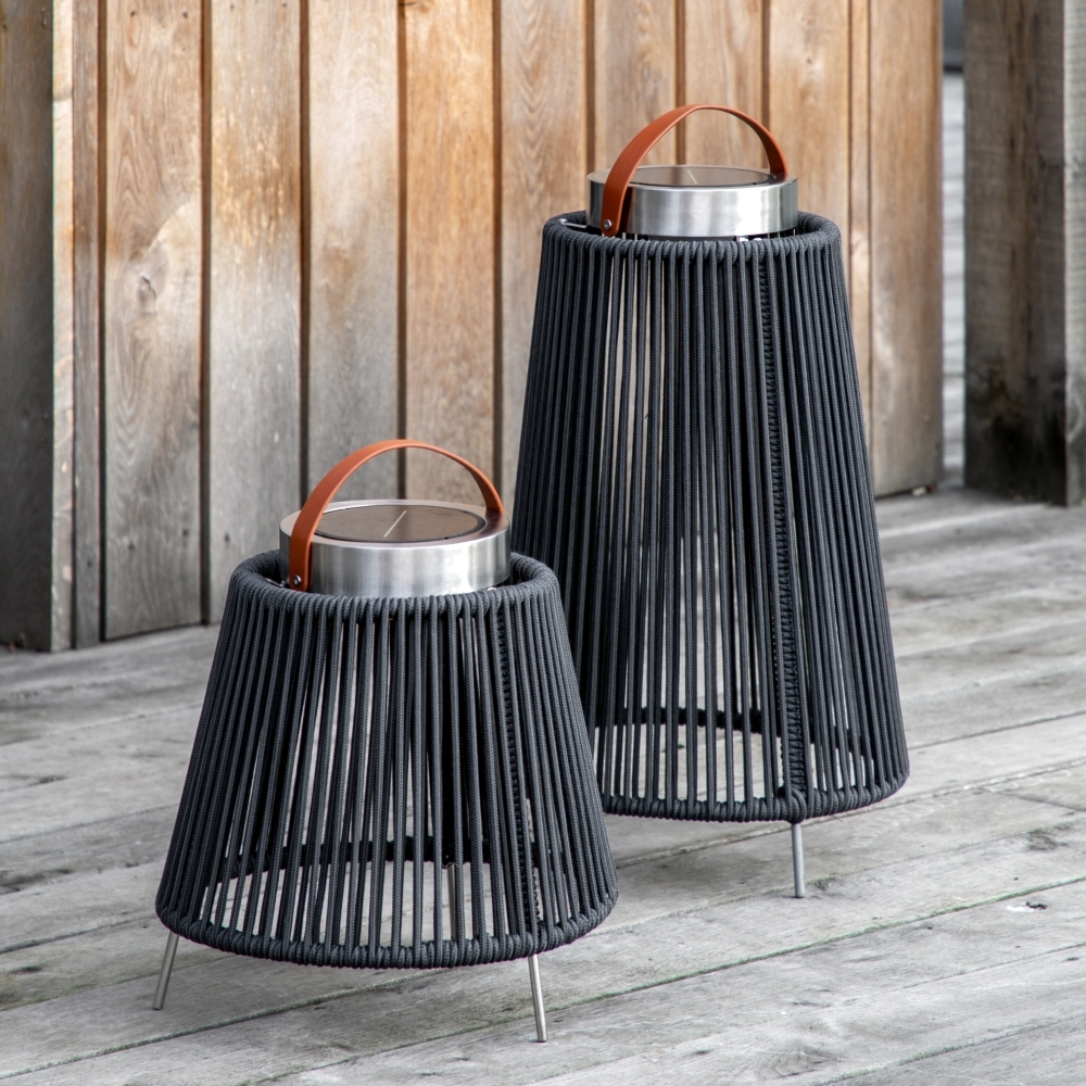 Product photograph of Montana Charcoal Large Led Solar Lantern from Choice Furniture Superstore.