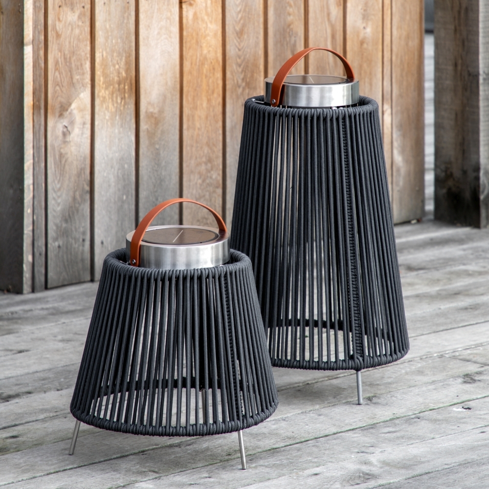 Product photograph of Montana Charcoal Small Led Solar Lantern from Choice Furniture Superstore.
