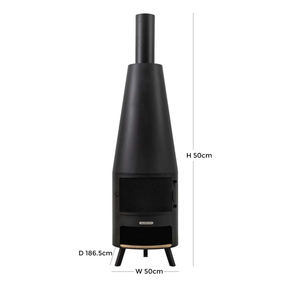 Product photograph of Minnesota Charcoal Iron Outdoor Garden Chiminea With Pizza Shelf from Choice Furniture Superstore.