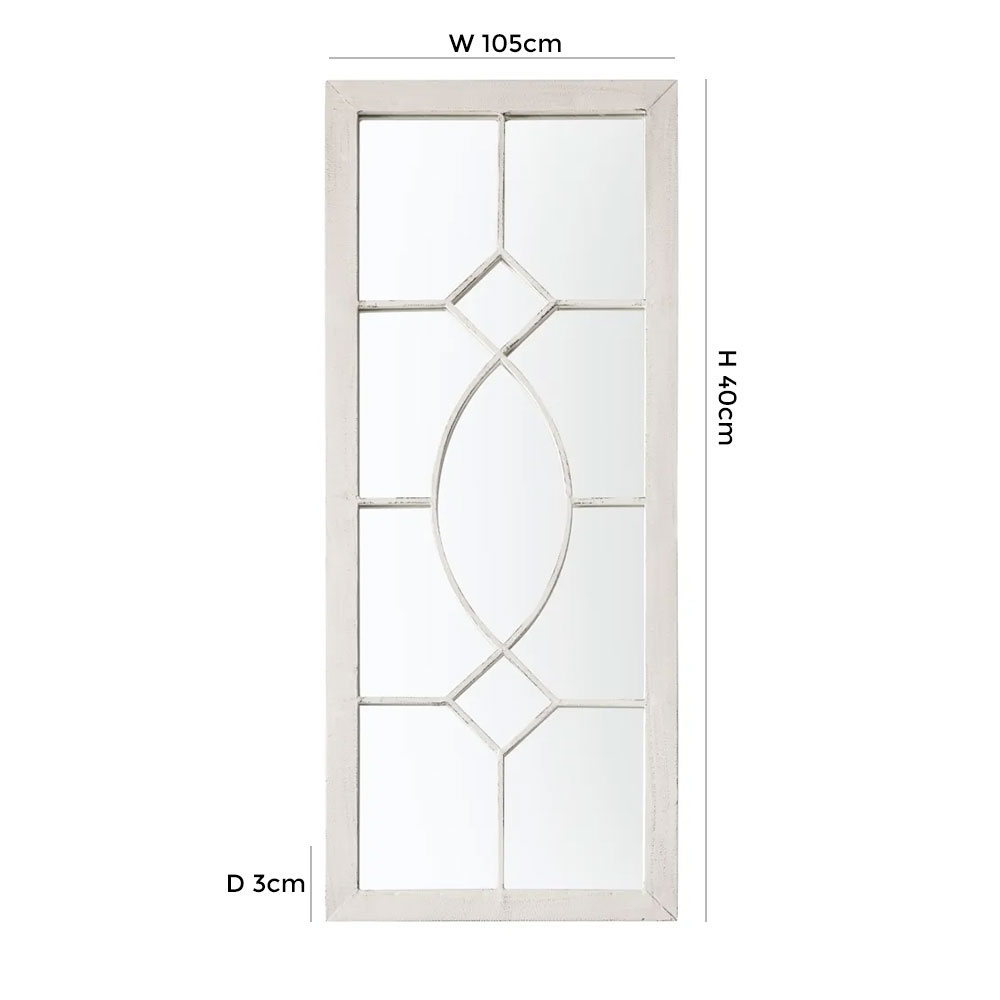 Product photograph of Chatham White Outdoor Mirror - W 105cm X D 3cm X H 40cm from Choice Furniture Superstore.
