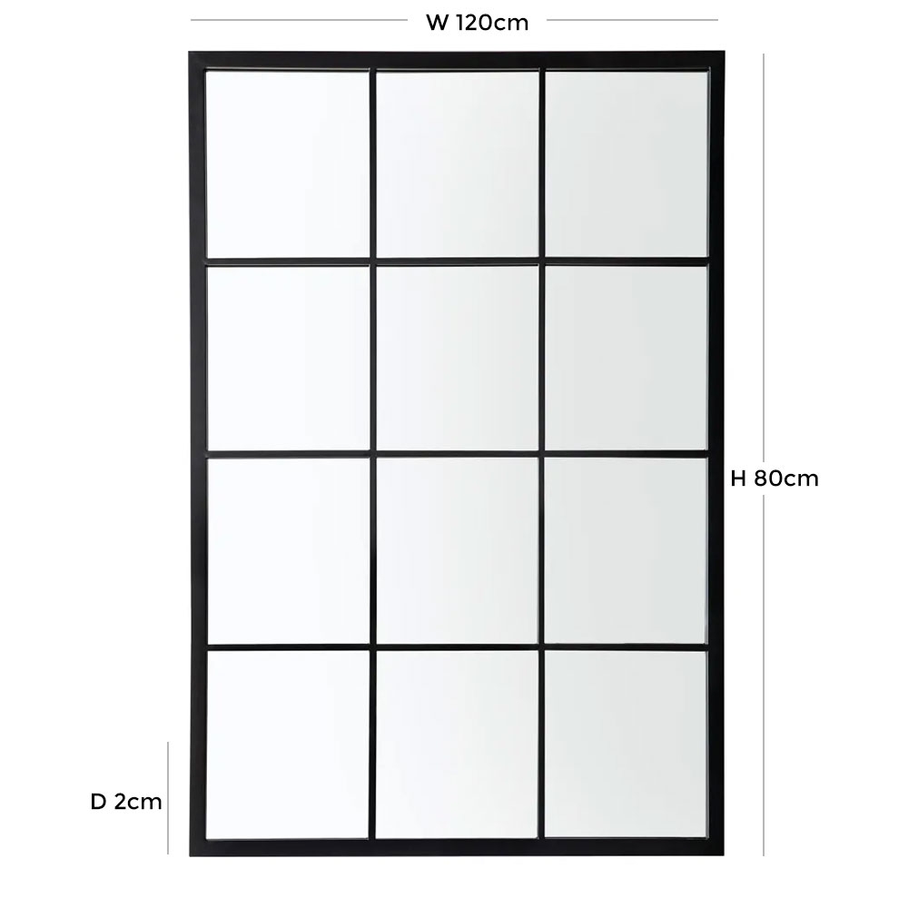 Product photograph of Grande Black Outdoor Mirror - W 120cm X D 2cm X H 80cm from Choice Furniture Superstore.