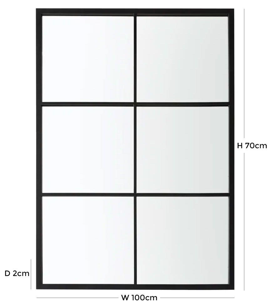Product photograph of Knowlton Black Outdoor Mirror - W 100cm X D 2cm X H 70cm from Choice Furniture Superstore.