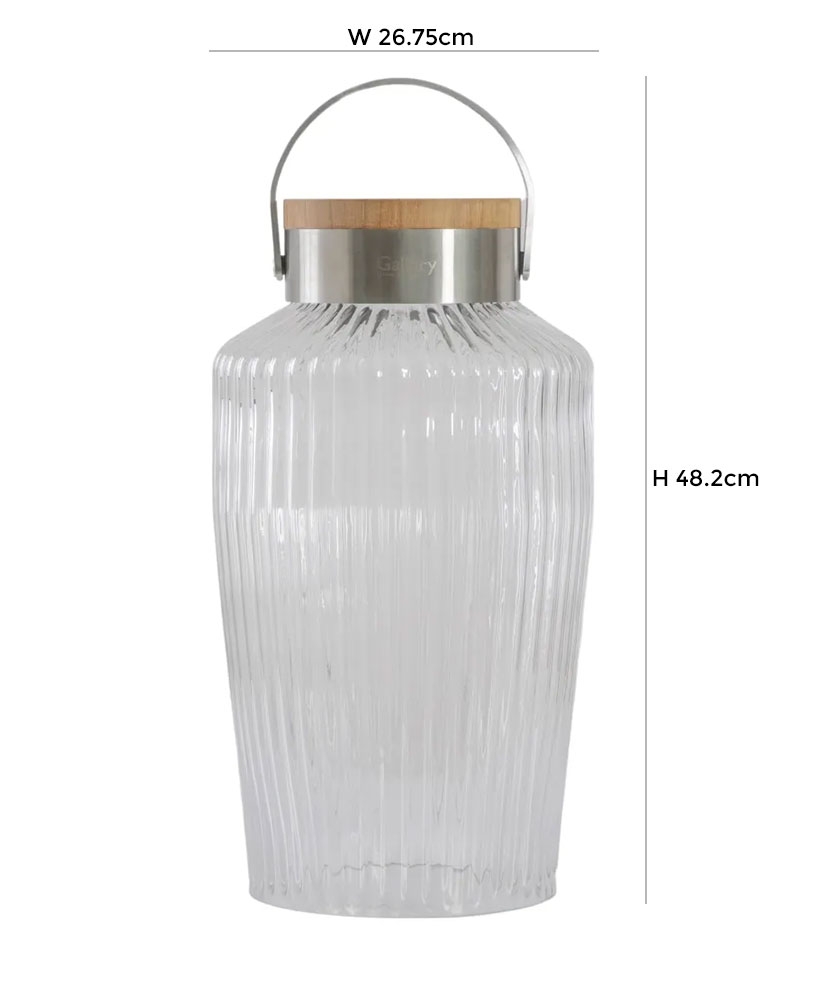 Product photograph of Tremiti Clear Large Led Solar Lantern from Choice Furniture Superstore.