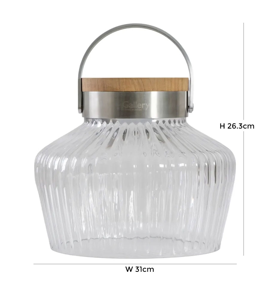 Product photograph of Tremiti Clear Small Led Solar Lantern from Choice Furniture Superstore.