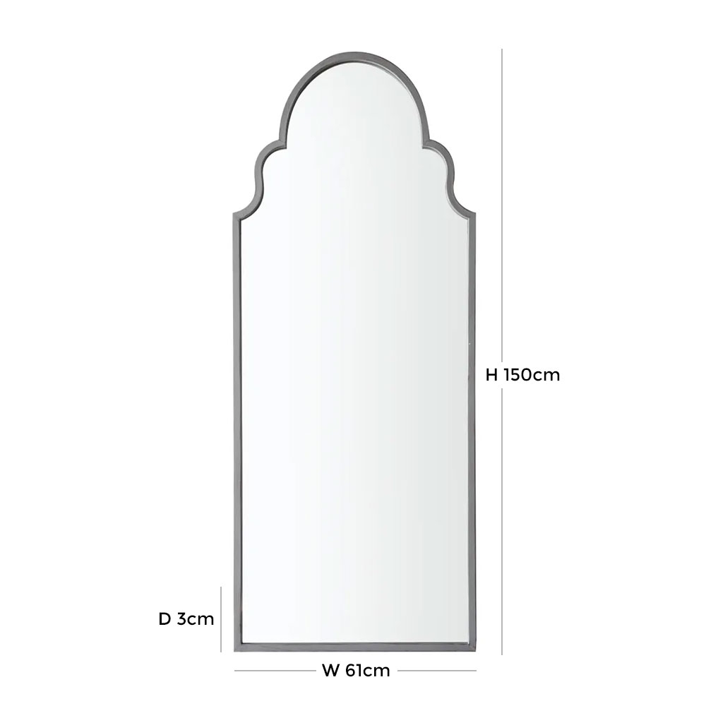 Product photograph of Flemington Vintage Grey Outdoor Mirror - W 61cm X D 3cm X H 150cm from Choice Furniture Superstore.