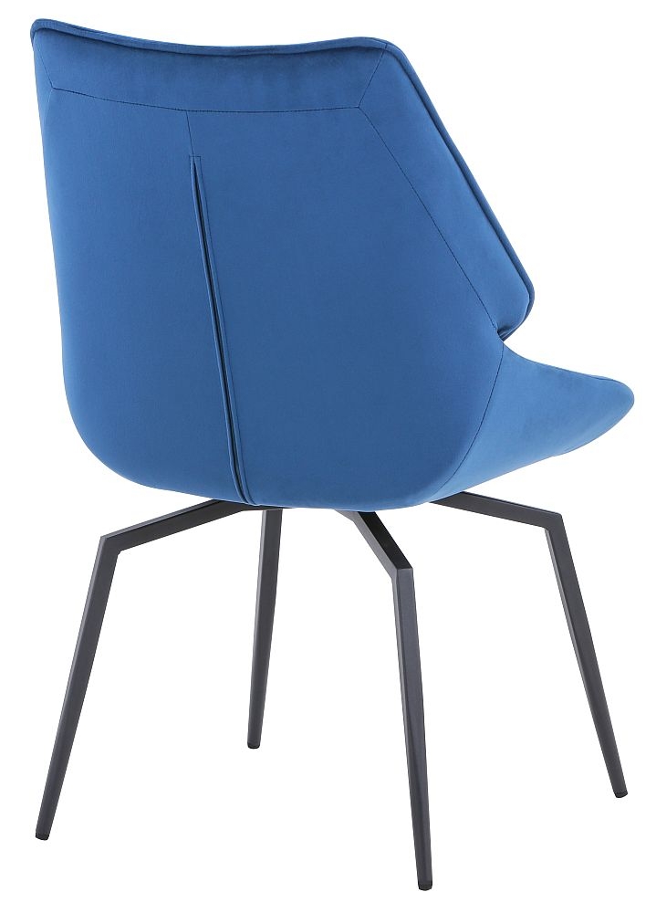 Product photograph of Alston Dark Blue Fabric Dining Chair With Black Legs Sold In Pairs from Choice Furniture Superstore.