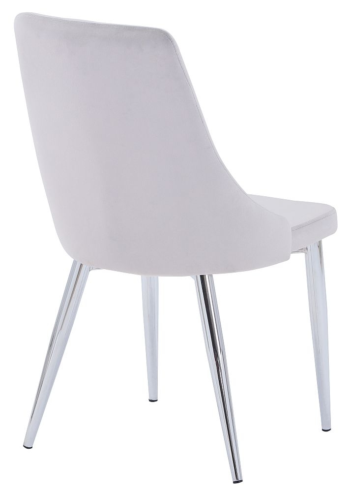 Product photograph of Darwen Grey Fabric Dining Chair With Chrome Legs Sold In Pairs from Choice Furniture Superstore.