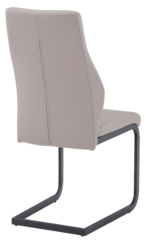 Product photograph of Sheffield Taupe Leather Dining Chair With Black Legs Set Of 4 from Choice Furniture Superstore.