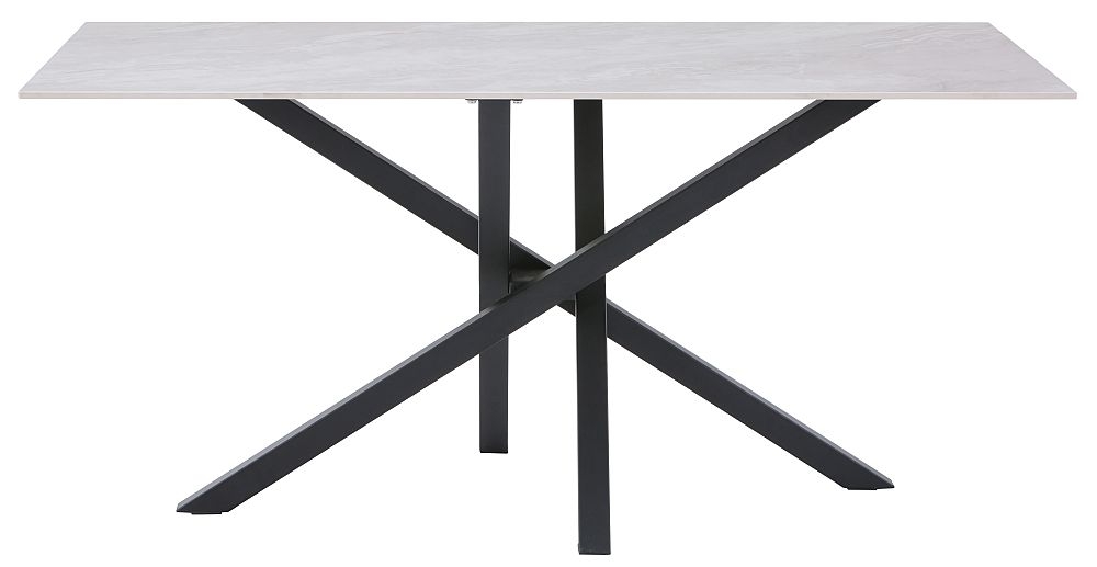 Product photograph of Hounslow Grey And Black 6 Seater Dining Table - 160cm from Choice Furniture Superstore.