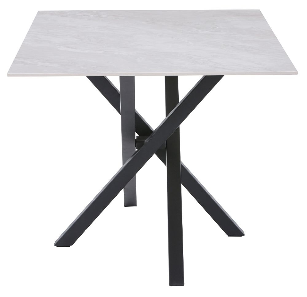 Product photograph of Hounslow Grey And Black 6 Seater Dining Table - 160cm from Choice Furniture Superstore.