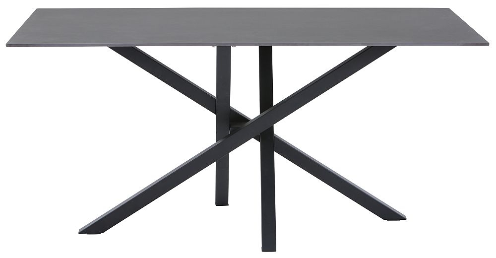 Product photograph of Hounslow Dark Grey And Black 6 Seater Dining Table - 160cm from Choice Furniture Superstore.