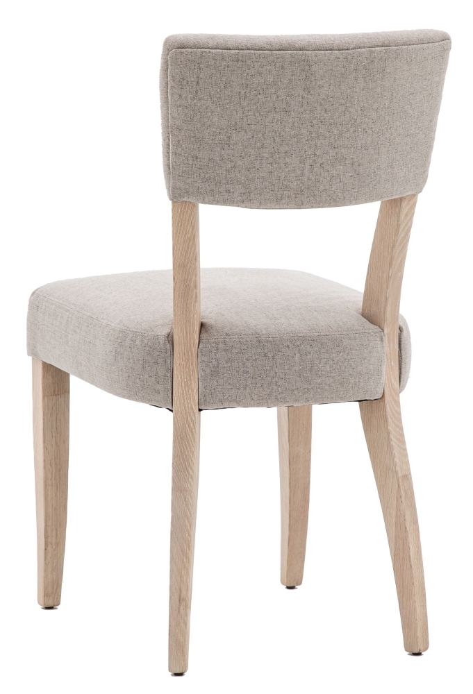Product photograph of Eton Natural Fabric Upholstered Dining Chair Sold In Pairs from Choice Furniture Superstore.
