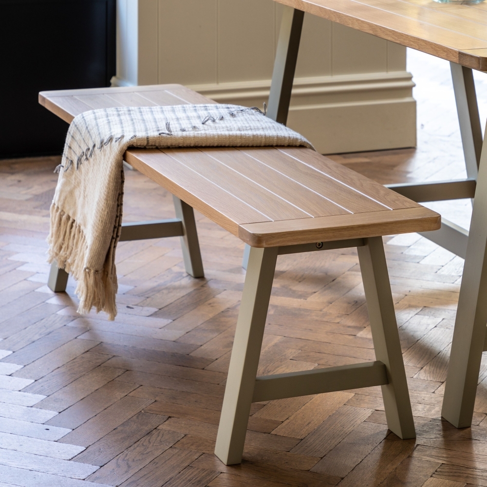 Product photograph of Eton Prairie Trestle Dining Bench from Choice Furniture Superstore.