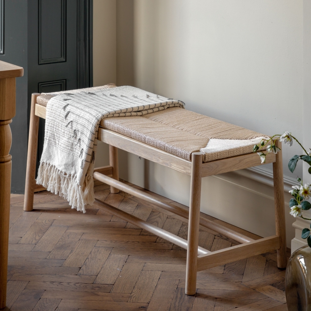 Product photograph of Telford Natural Rope Bench from Choice Furniture Superstore.