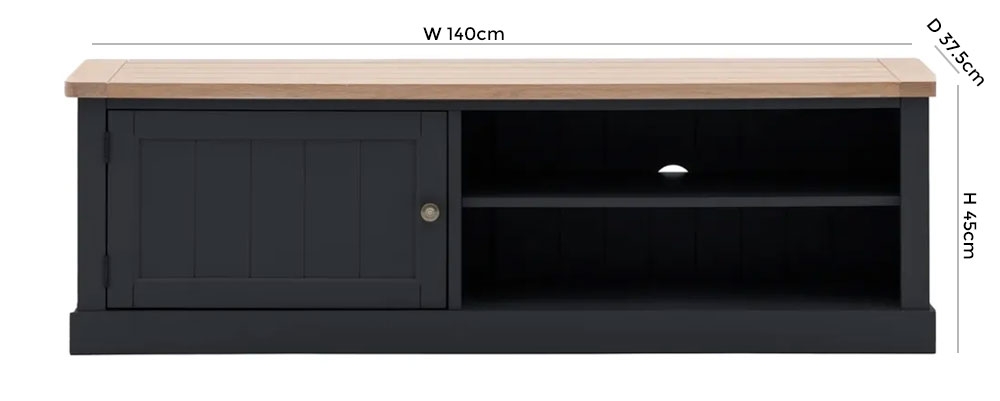 Product photograph of Telford Oak 1 Door Media Unit - Comes In Meteor And Prairie Options from Choice Furniture Superstore.