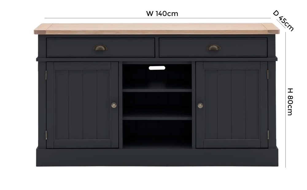 Product photograph of Telford Oak 2 Door 2 Drawer Sideboard - Comes In Meteor And Prairie Options from Choice Furniture Superstore.