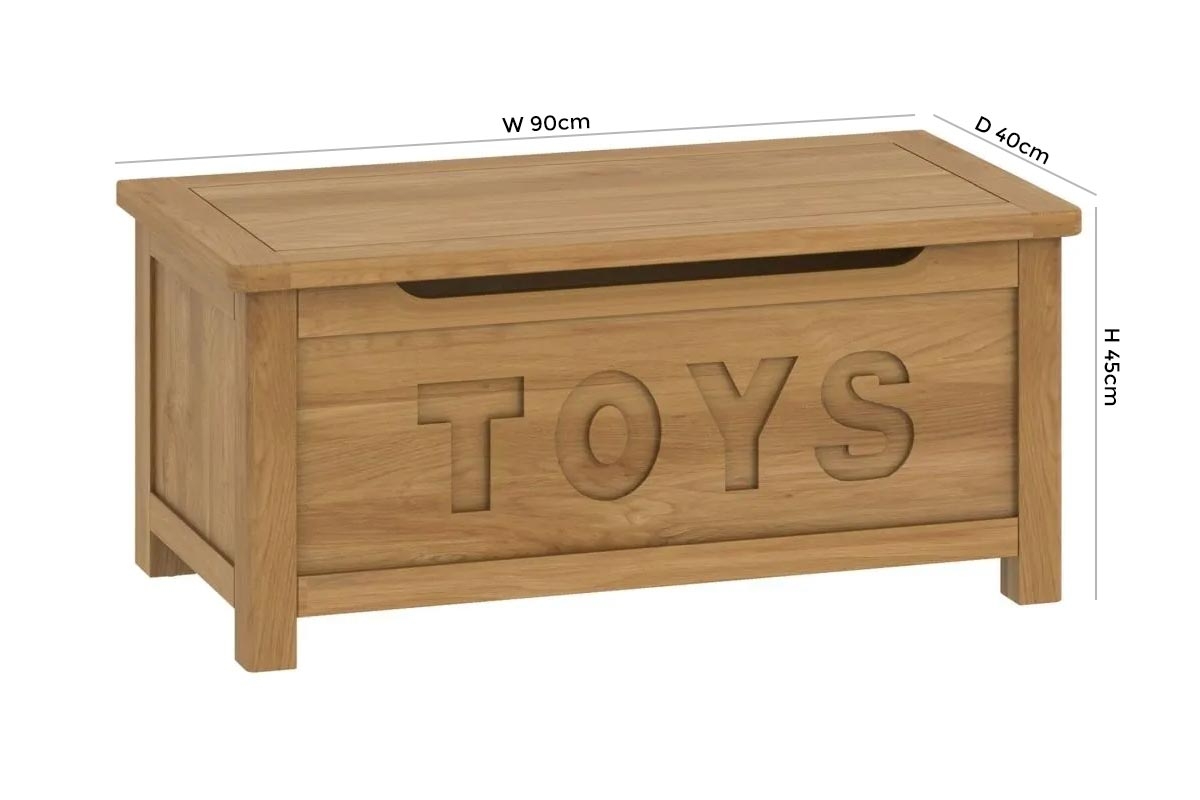 Product photograph of Portland Toy Box - Comes In Oak And Stone Painted Options from Choice Furniture Superstore.