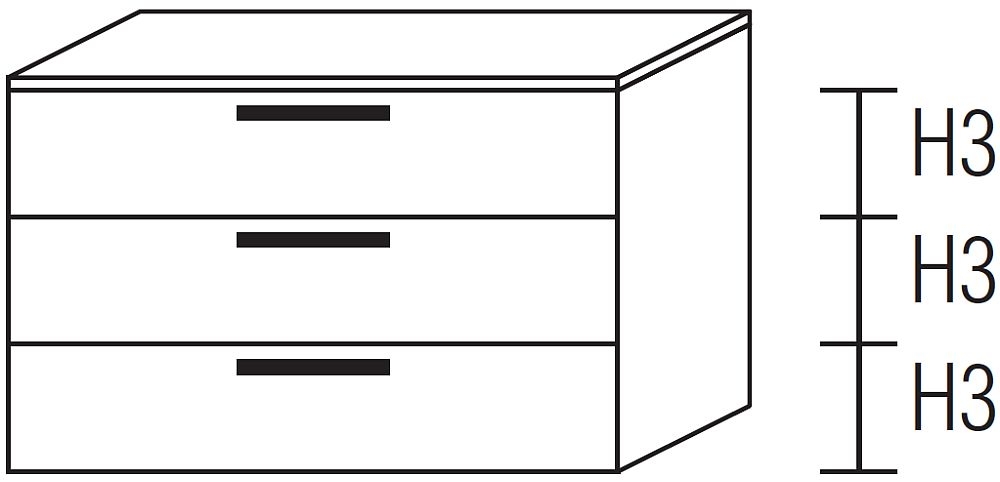 Product photograph of Nolte Akaro Polar White Chest With Shelf Unit - 3 Drawer With Chrome Handle from Choice Furniture Superstore.