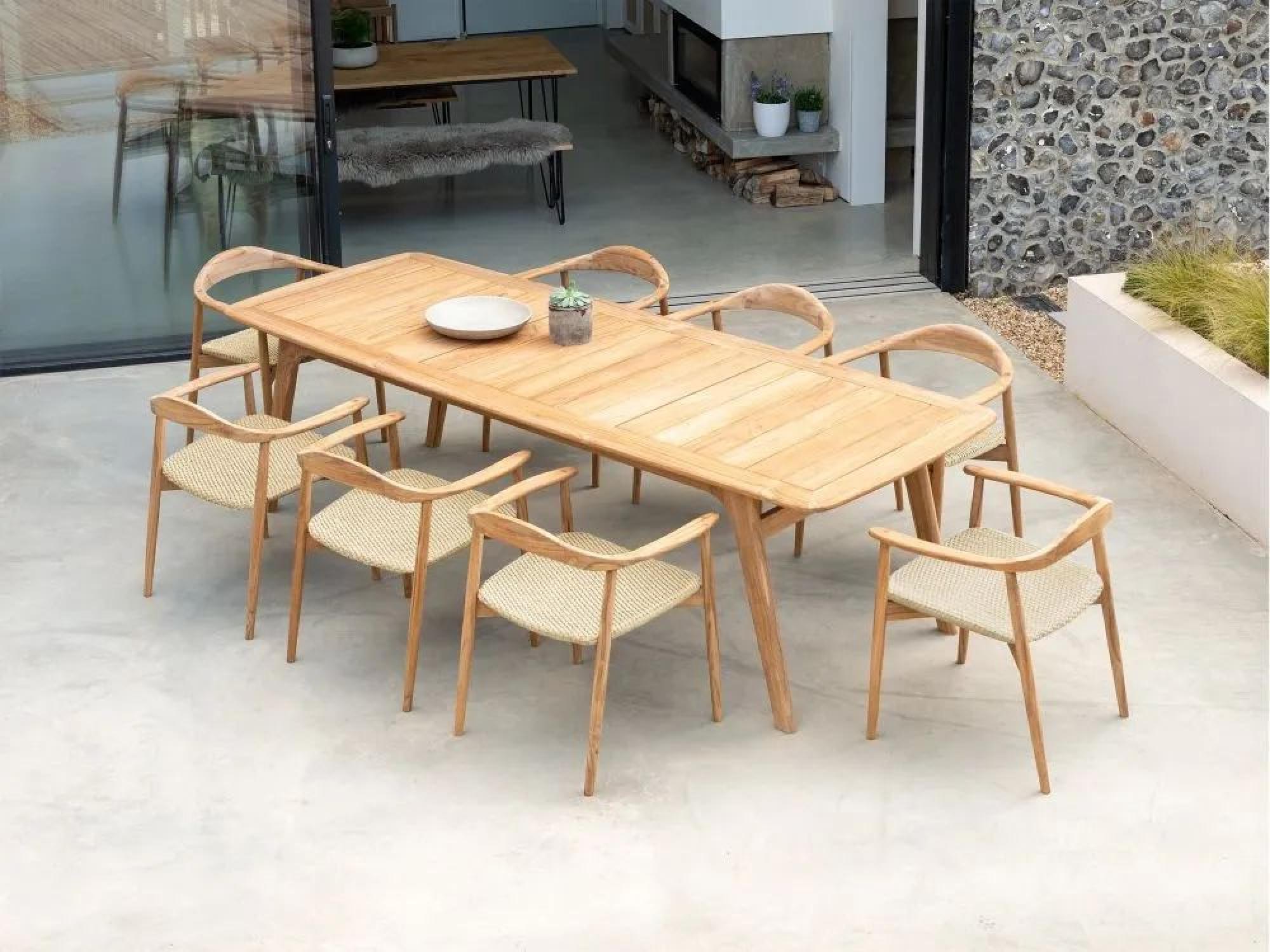 Product photograph of Alexander Rose Dana Rectangular Teak Dining Table from Choice Furniture Superstore.