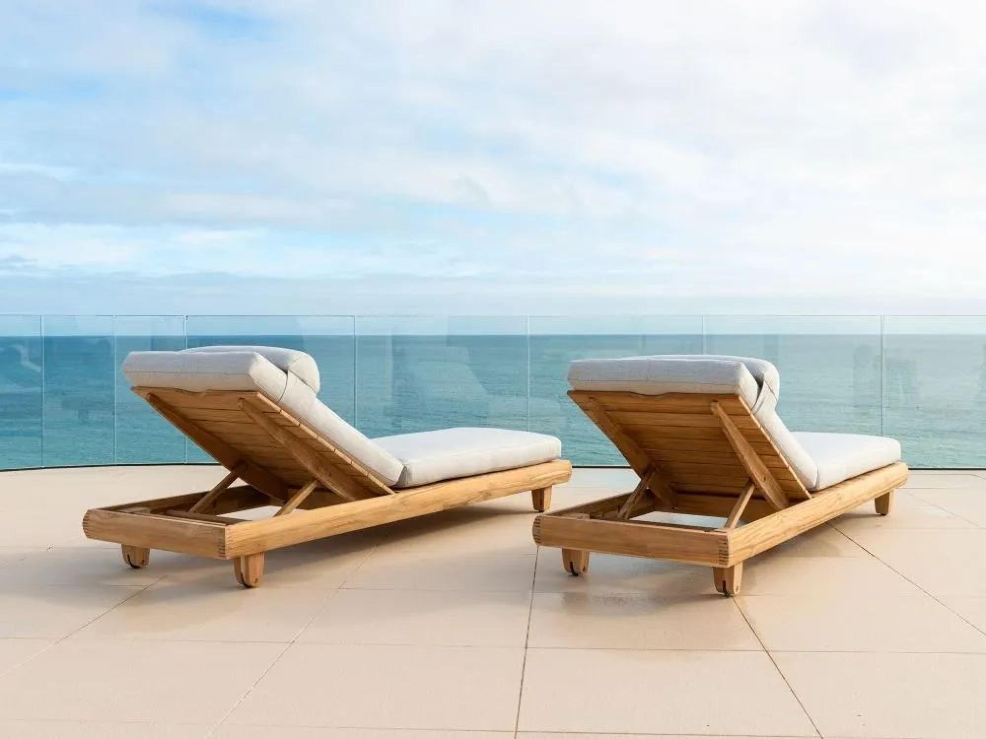 Product photograph of Alexander Rose Sorrento Teak Adjustable Sunbed from Choice Furniture Superstore.