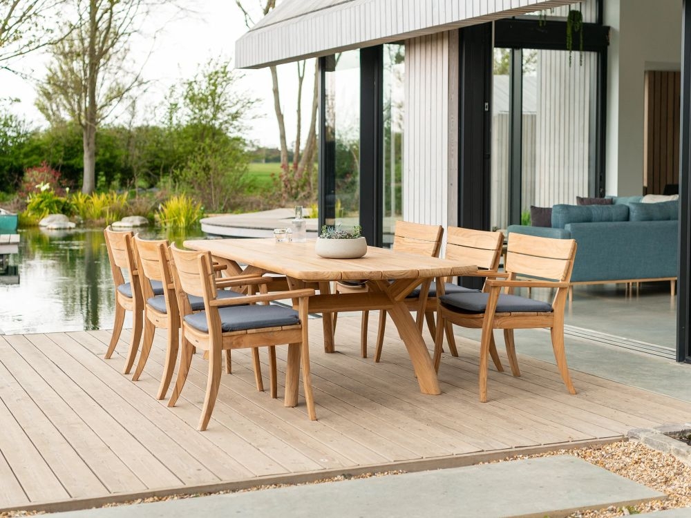 Product photograph of Alexander Rose Sorrento Rectangular Teak Dining Table from Choice Furniture Superstore.
