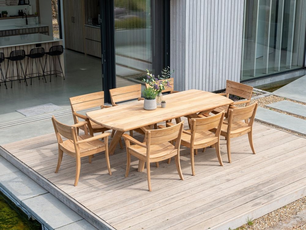 Product photograph of Alexander Rose Sorrento Rectangular Teak Dining Table from Choice Furniture Superstore.