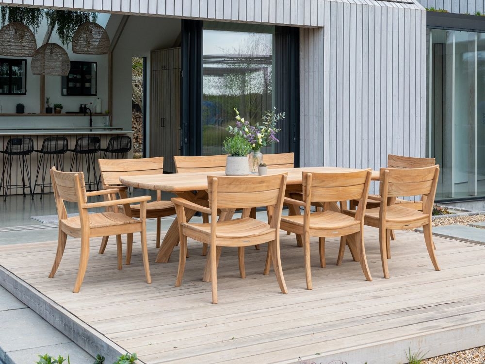 Product photograph of Alexander Rose Sorrento Rectangular Teak Dining Table from Choice Furniture Superstore.
