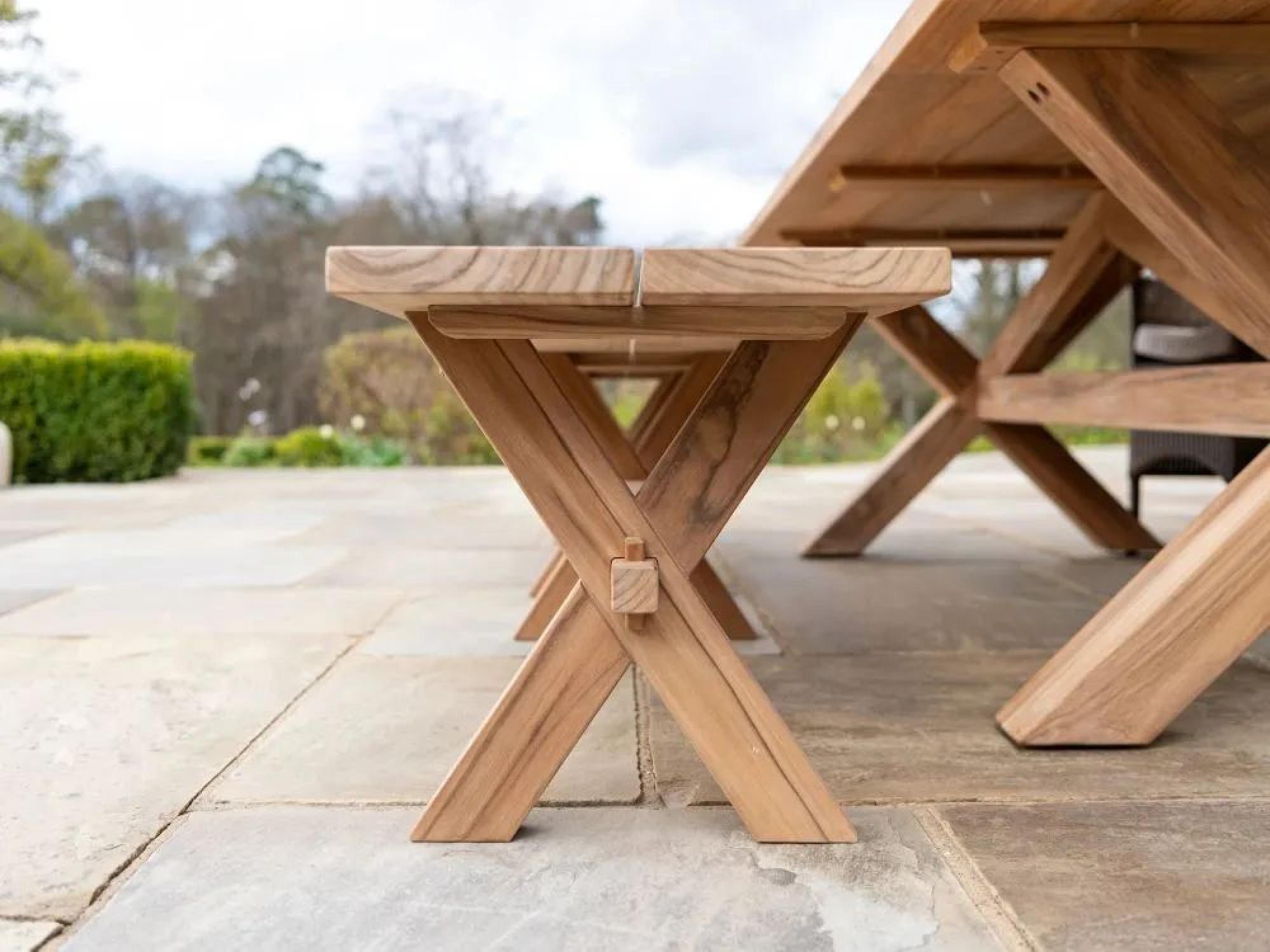 Product photograph of Alexander Rose Plank Teak Dining Bench from Choice Furniture Superstore.