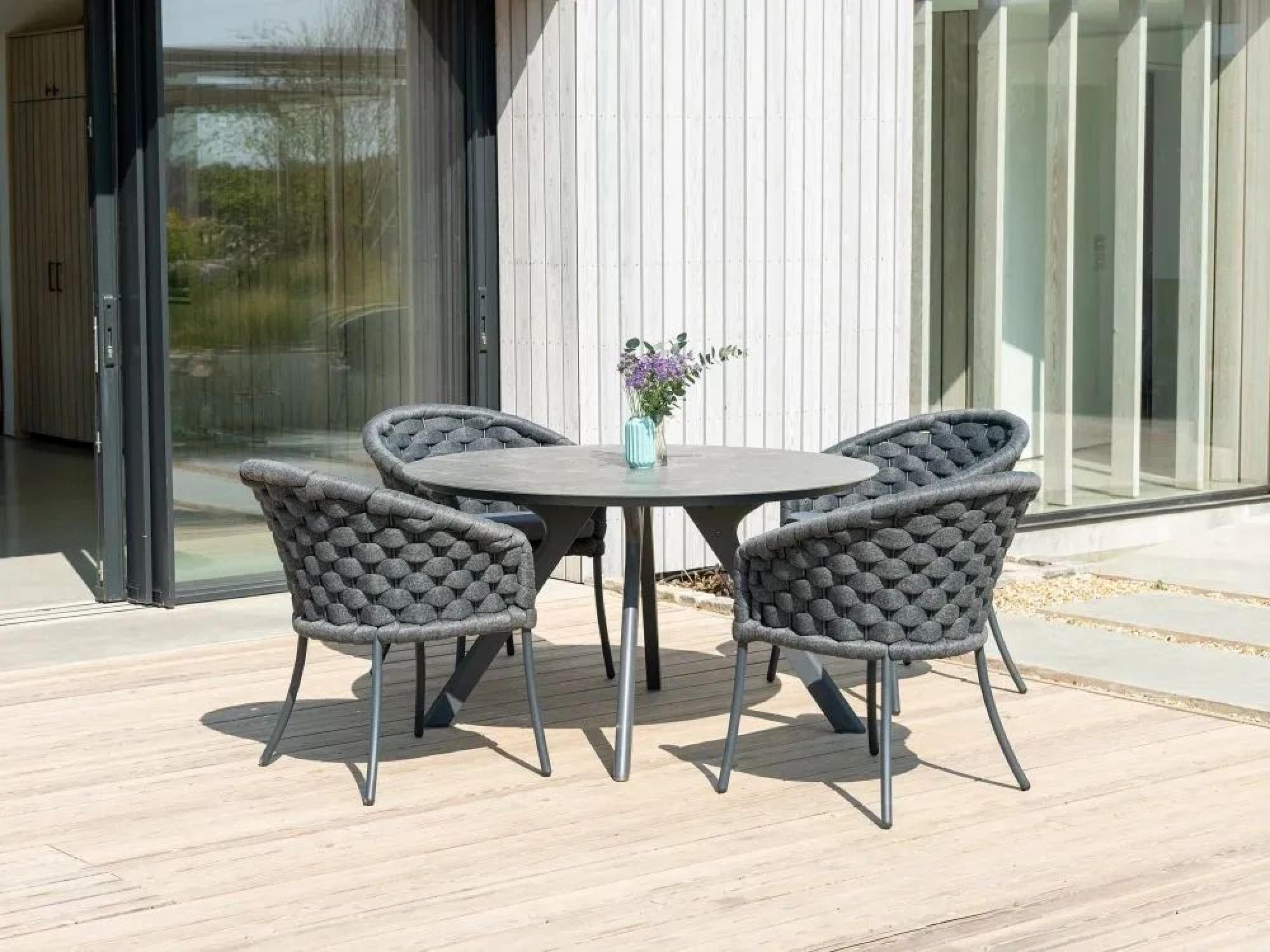 Product photograph of Alexander Rose Cordial Luxe Dark Grey Dining Armchair Sold In Pairs from Choice Furniture Superstore.