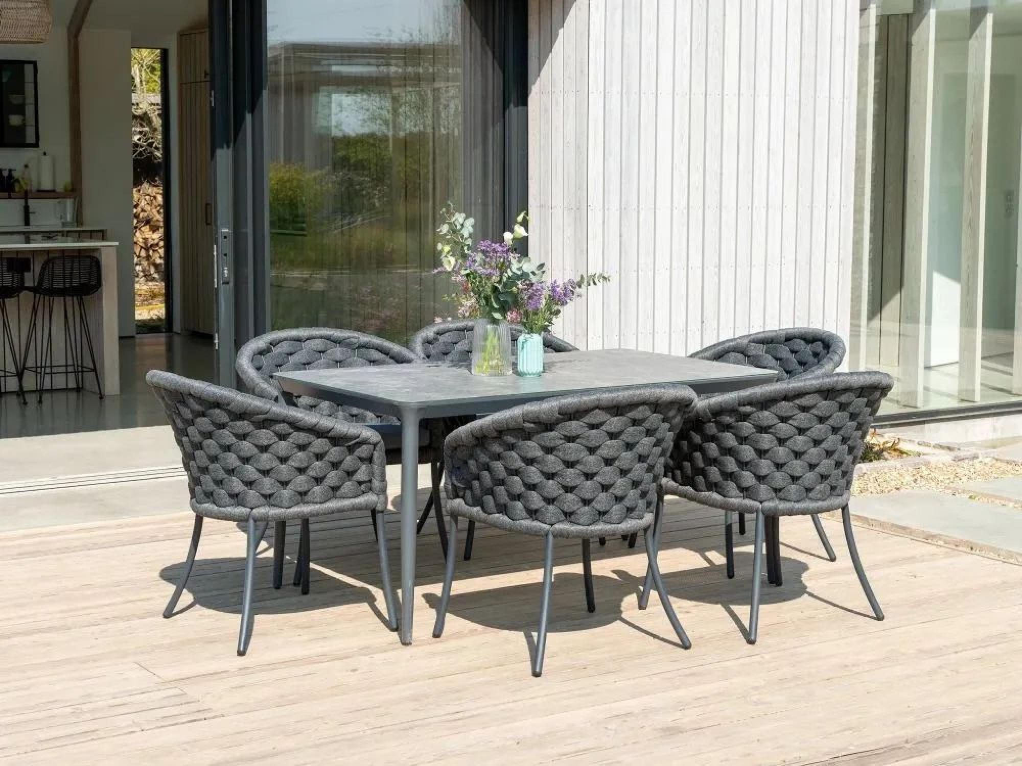 Product photograph of Alexander Rose Cordial Luxe Dark Grey Dining Armchair Sold In Pairs from Choice Furniture Superstore.