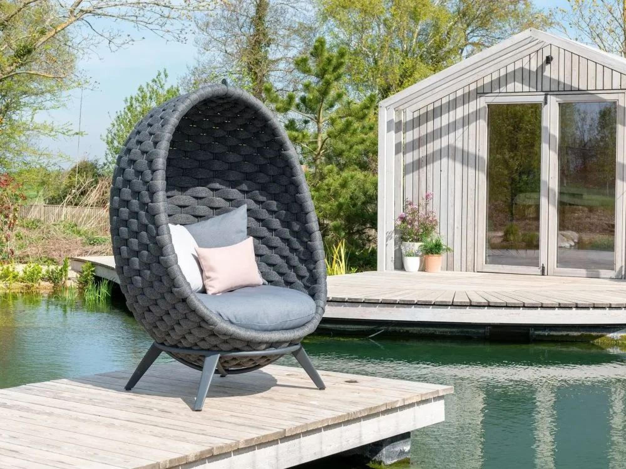 Product photograph of Alexander Rose Cordial Luxe Dark Grey Lucy Chair With Base from Choice Furniture Superstore.