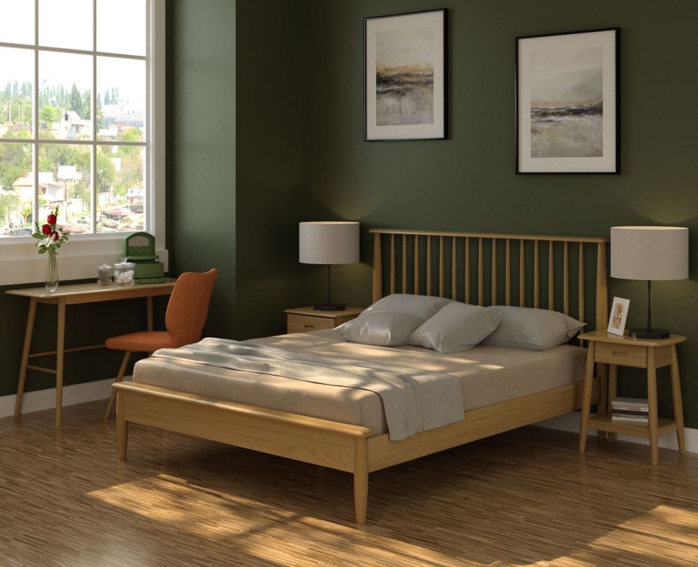 Product photograph of Malmo Oak Low Foot Bed - Comes In 4ft 6in Double And 5ft King Size Options from Choice Furniture Superstore.